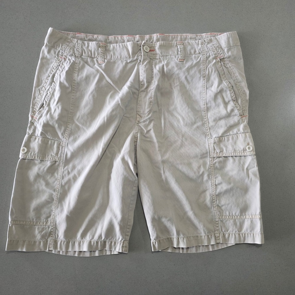 Tommy Bahama Mens Beige Tencel Cotton Corduroy Cargo Shorts Size 40
